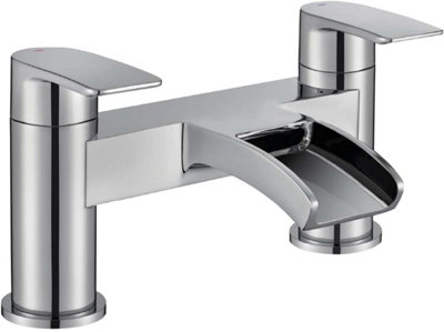 Home Range Tambo Chrome Waterfall Statement Waterfall Bath Filler ChromeDual LeverCascading Waterfall Spout from B&Q