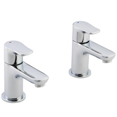 Home Range Elion Designer Bath Tap Pair ChromeSingle Lever from B&Q