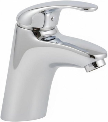 Home Range Derwen Boutique Compact Basin Mixer ChromeSingle LeverElevated High-Rise Form from B&Q