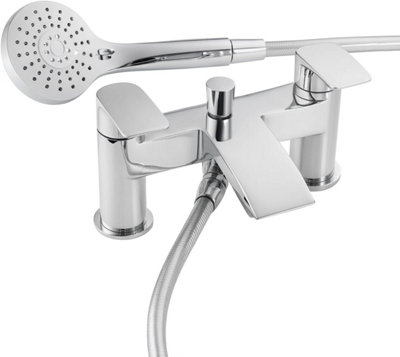 Home Range Kisdon Waterfall Statement Waterfall Bath Filler ChromeDual LeverCascading Waterfall SpoutPremium Handset Kit from B&Q