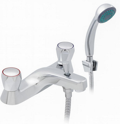 Home Range Araya Modern Statement Bath & Shower Mixer ChromePremium Handset Kit from B&Q