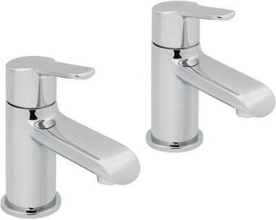 Home Range Elegance Designer Bath Tap Pair ChromeDual Lever from B&Q