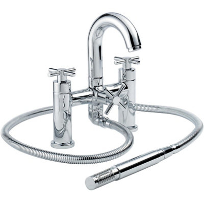 Home Range Xia Chrome Statement Bath & Shower Mixer ChromeHeritage Crosshead Design from B&Q