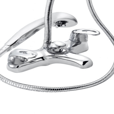 Home Range Izzi Statement Bath & Shower Mixer ChromePremium Handset Kit from B&Q