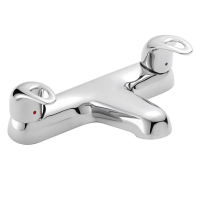 Home Range Della Luxury Bath Filler ChromeDual LeverElevated High-Rise Form from B&Q
