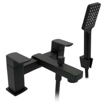 Home Range Clever Manta Statement Bath & Shower Mixer Matt BlackPremium Handset Kit from B&Q