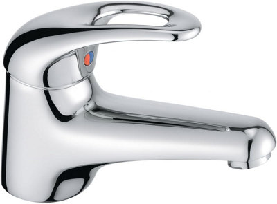 Home Range Della Boutique Compact Basin Mixer ChromeSingle LeverElevated High-Rise Form from B&Q