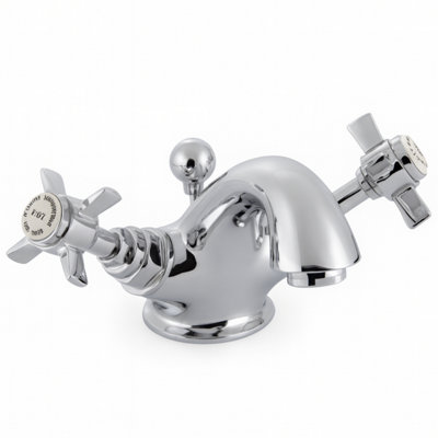 Home Range Hemsworth Luxury Basin Mixer ChromeSingle LeverHeritage Crosshead Design from B&Q