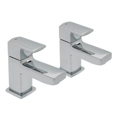Home Range Clever Manta Designer Basin Tap Pair Chrome from B&Q