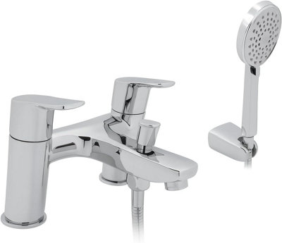Home Range Canim Statement Bath & Shower Mixer ChromePremium Handset Kit from B&Q