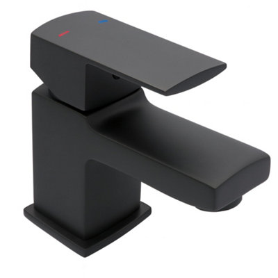 Home Range Clever Manta Boutique Compact Basin Mixer Matt BlackSingle LeverSpace-Conscious Proportions from B&Q