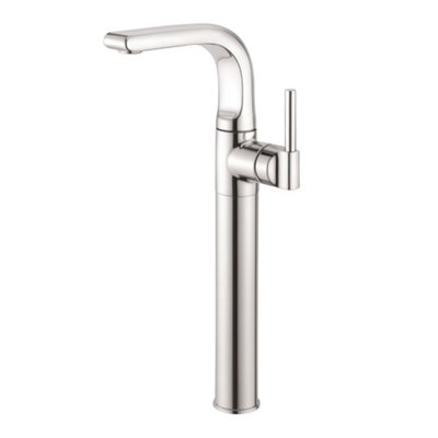 Home Range Tall Elevated Tall Basin Mixer ChromeSingle LeverElevated High-Rise Form from B&Q