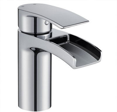 Home Range Maral Waterfall Statement Waterfall Bath Filler ChromeSingle LeverCascading Waterfall Spout from B&Q