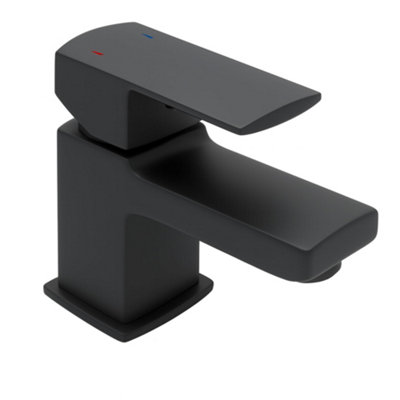Home Range Manta Boutique Compact Basin Mixer Matt BlackSingle LeverSpace-Conscious Proportions from B&Q