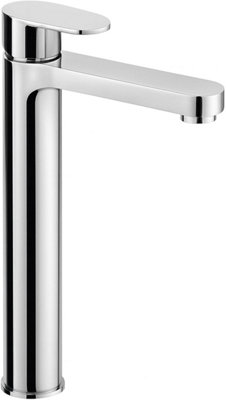 Home Range Risco Blade Elevated Tall Basin Mixer ChromeSingle LeverElevated High-Rise Form from B&Q