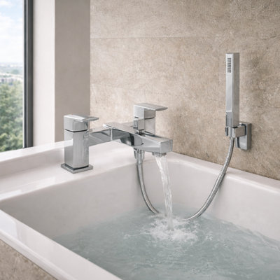 Home Range Clever Manta Chrome Bath Shower Mixer With HandsetEasy Dual Lever Control from B&Q