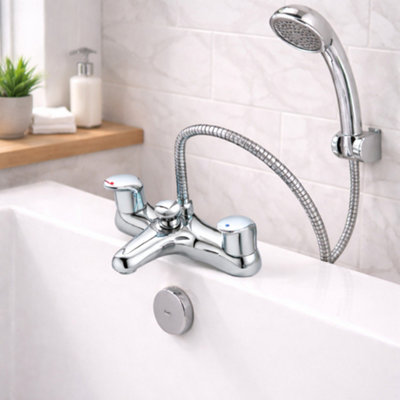 Home Range Clever Chrome Bath & Shower Mixer TapOne Tap For Bath Filling And Showering from B&Q