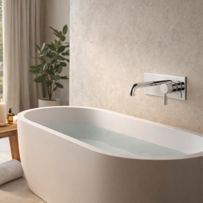 Home Range Wall Chrome Bath Filler Tap With Shower DiverterSolid Brass Body from B&Q