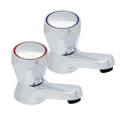 Home Range Northbury Chrome Basin Pillar Tap PairClassic Hot & Cold Taps For Two-Hole Basins from B&Q