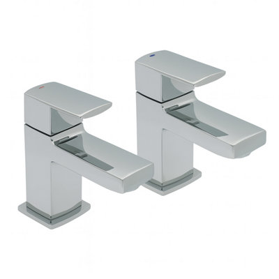 Home Range Nuance Chrome Basin Tap PairTraditional Pillar Design With Solid Brass Build from B&Q