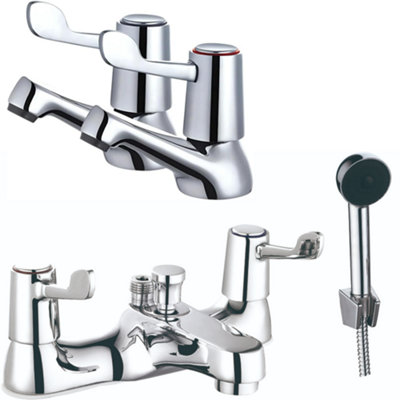Home Range Chrome Thermostatic Bath Shower Mixer Tap With Handset & HoseSafer Temperature Control from B&Q