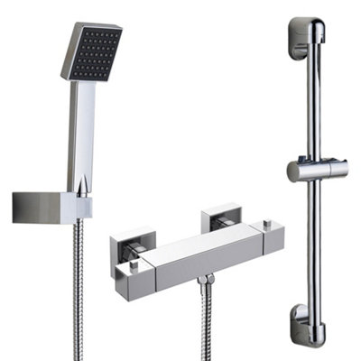 Home Range Chrome Thermostatic Bath Shower Mixer Tap With Handset & HoseSafer Temperature Control from B&Q