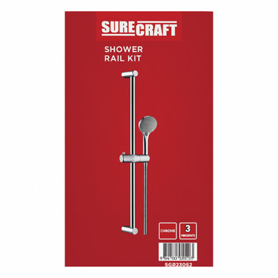 Home Range Surecraft Chrome Shower Riser Rail KitAdjustable Sliding Bar With Handset & Hose from B&Q