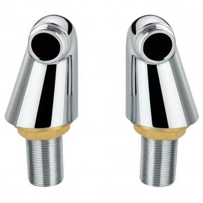 Home Range Haze Chrome Basin Tap PairTraditional Pillar Design With Solid Brass Build from B&Q