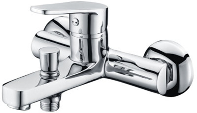 Home Range Chrome Bath Shower Mixer TapDual Lever Bath Filler With Shower Handset & Hose from B&Q