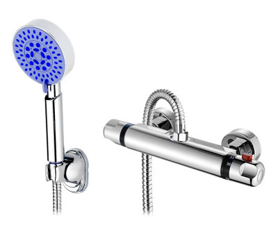 Home Range Chrome Thermostatic Bath Shower Mixer Tap With Handset & HoseSafer Temperature Control from B&Q