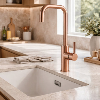 Home Range Orsay Copper Kitchen Sink Mixer TapSingle Lever With Swivel Spout For Easy Daily Use from B&Q
