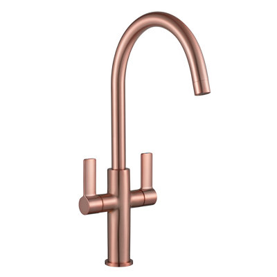 Home Range Scarba Copper Twin Lever Kitchen Mixer TapDual Control Swivel Spout For Uk Kitchen Sinks from B&Q