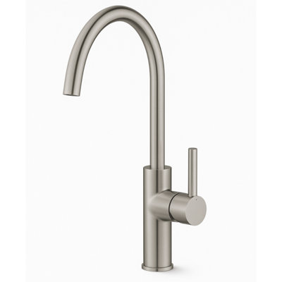 Home Range Jeroni Brushed Nickel Kitchen Mixer TapSingle Lever Swivel Spout For Uk Kitchen Sinks from B&Q