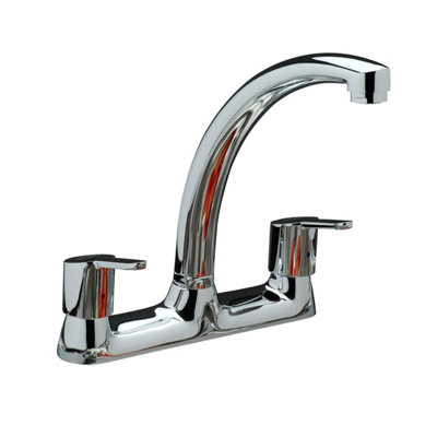 Home Range Clever Araya Mercia Chrome Twin Lever Kitchen Mixer TapDual Control Swivel Spout For Uk Kitchen Sinks from B&Q