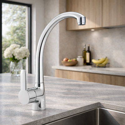 Home Range Araya Chrome Single Lever Kitchen TapModern Design With Solid Brass Body For Kitchen Sinks from B&Q
