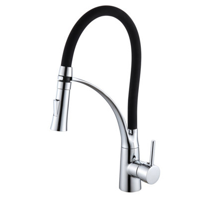 Home Range Black Modern Kitchen Mixer TapSingle Handle Hot & Cold Control For Kitchen Sinks from B&Q