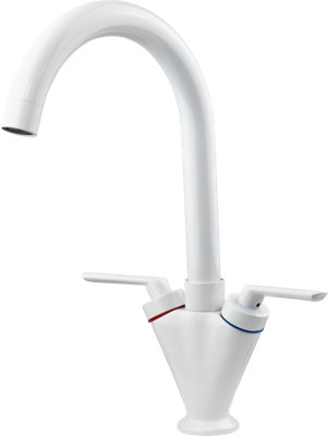 Home Range White Kitchen Mixer TapSingle Lever Swivel Spout For Uk Kitchen Sinks from B&Q