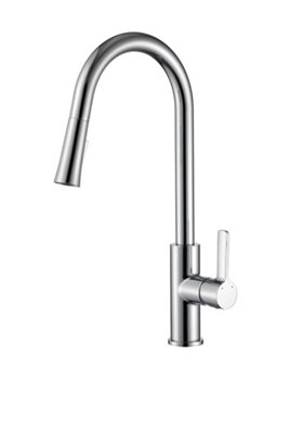 Home Range Chrome Pull-Out Spray Kitchen TapFlexible Head For Rinsing PotsVeg & The Sink from B&Q