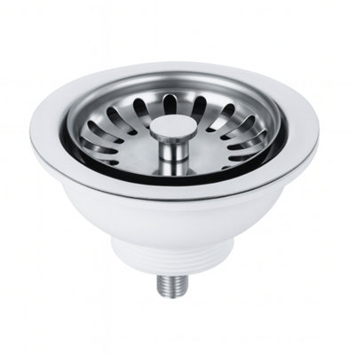 Home Range Basket Strainer Waste With Stainless Steel GridKitchen Sink Drain Fitting To Catch Food Debris from B&Q