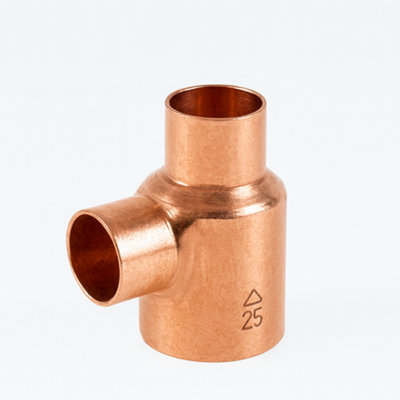 Home Range Westco 22mm X 15mm X 22mm Copper Reducing Tee Ef26Pipe Branch Fitting from B&Q