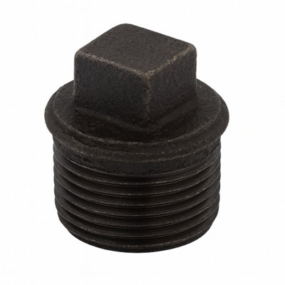 Home Range 2X 3/8" Male Solid Black PlugBsp Threaded Malleable Iron Pipe Fitting For Sealing Ends from B&Q