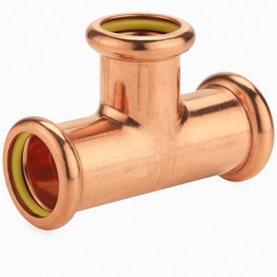 B&Q -  Westco 42 X 42 X 22mm Reducing Tee Press GasCopper Press Fitting For Gas Pipework