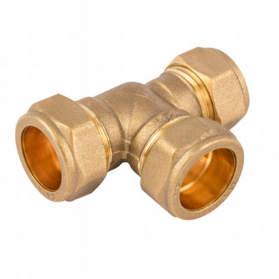 Home Range Westco 22 X 15 X 15mm Brass Compression Reducing TeeC X C X C Fitting For Hot And Cold Water Pipe Systems from B&Q