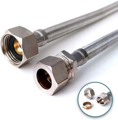 Home Range 1X 15mm Compression X 1/2" Bsp (900mm Long) Wras Approved Flexible Tap Connector Flexi Pipe For BathroomKitchensBoilers from B&Q