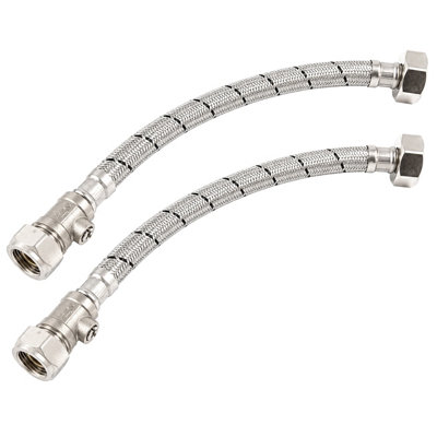 Home Range Wras Approved 15mm X 3/4" X 30Cm Flexible Tap Connector With Isolating Valve (Ftc + Iso) from B&Q