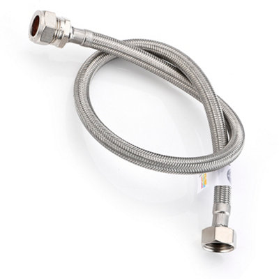 1X Home Range 15mm Compression X 1/2" Bsp (600mm Long) Wras Approved Flexible Tap Connector Flexi Pipe For BathroomKitchens from B&Q
