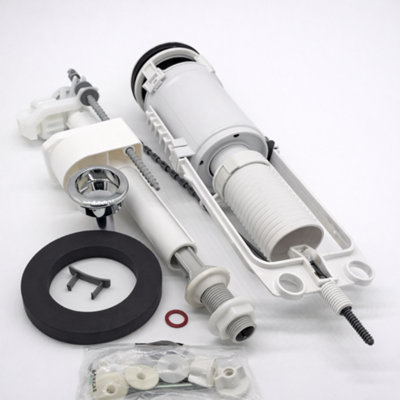 Home Range Storm 33 Toilet Cistern Fittings Pack With Chrome Push Button Dual Flush Valve & Fill Valve Set from B&Q