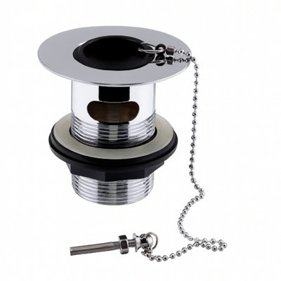 Home Range Sink Waste Slotted Chrome Plated With Plug & Chain For Basins With OverflowDurable Metal Construction from B&Q