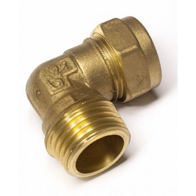 Home Range Westco 28mm X 1" Brass Compression Elbow C X Mi J607 (Dzr)Male Iron 90 Degrees Plumbing Fitting from B&Q