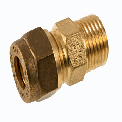 Home Range 22mm X 3/4" C X Mi Coupling J600 (Dzr)Brass Compression Male Iron Fitting For Copper Pipes & Plumbing Systems from B&Q
